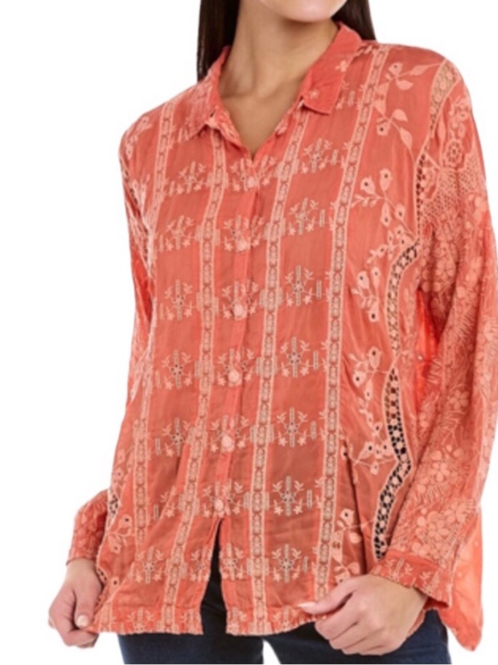 Johnny Was BLOSSOM ROSIE BUTTON DOWN Size Medium